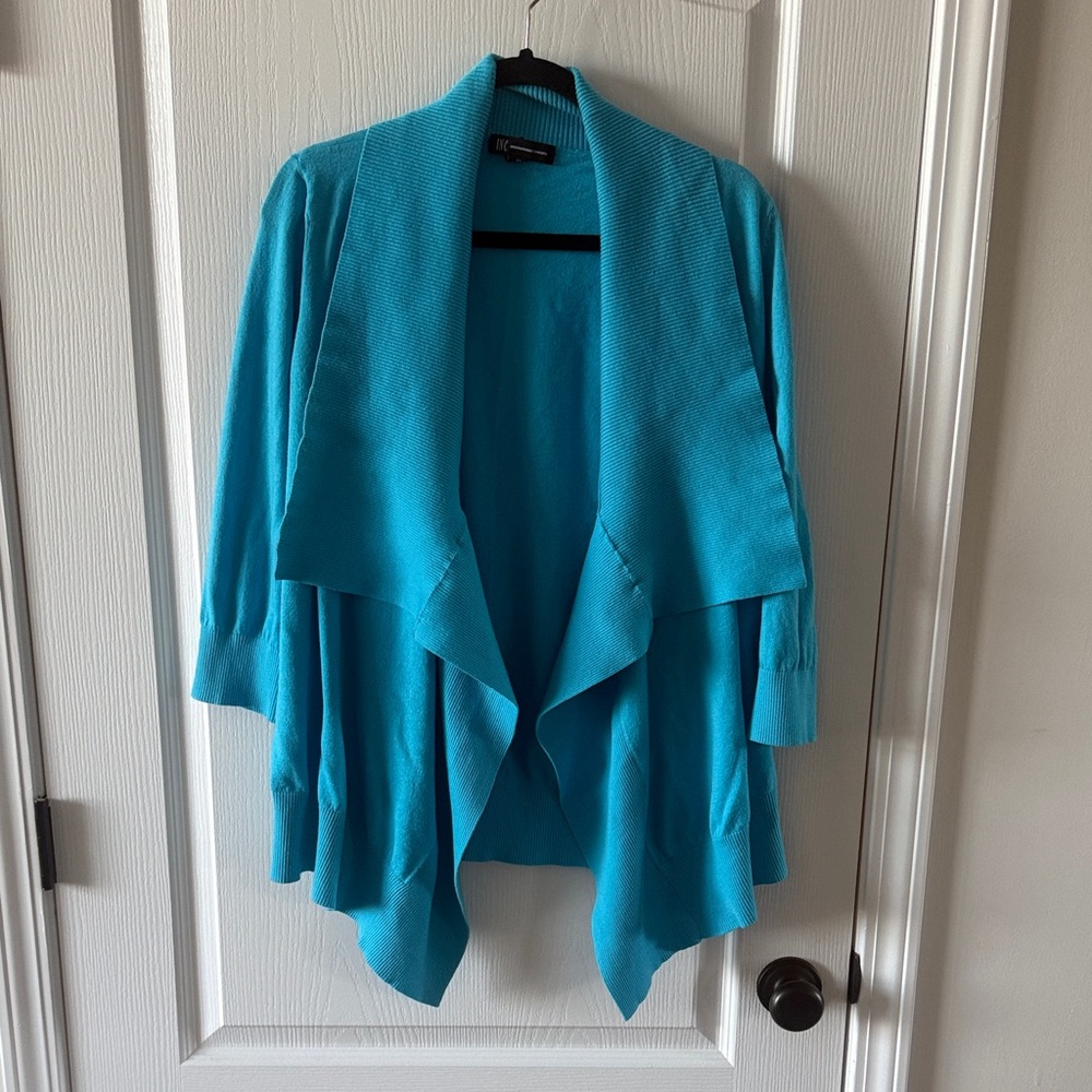 INC International Concepts Turquoise Open Front Cardigan